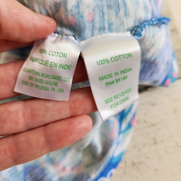 Lilly Pulitzer Arya Printed Tank Top In Bay Blue Size Small - Picture 4 of 7